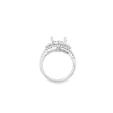 Lady's White 18 Karat 3ct RD Split Fishtail Halo Ring