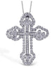 Lady's White 18 Karat Cross Necklace