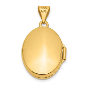 Quality Gold 14k Yellow Gold Plain Polished Oval Locket