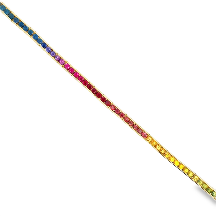 Estate Rainbow Sapphire Tennis Bracelet