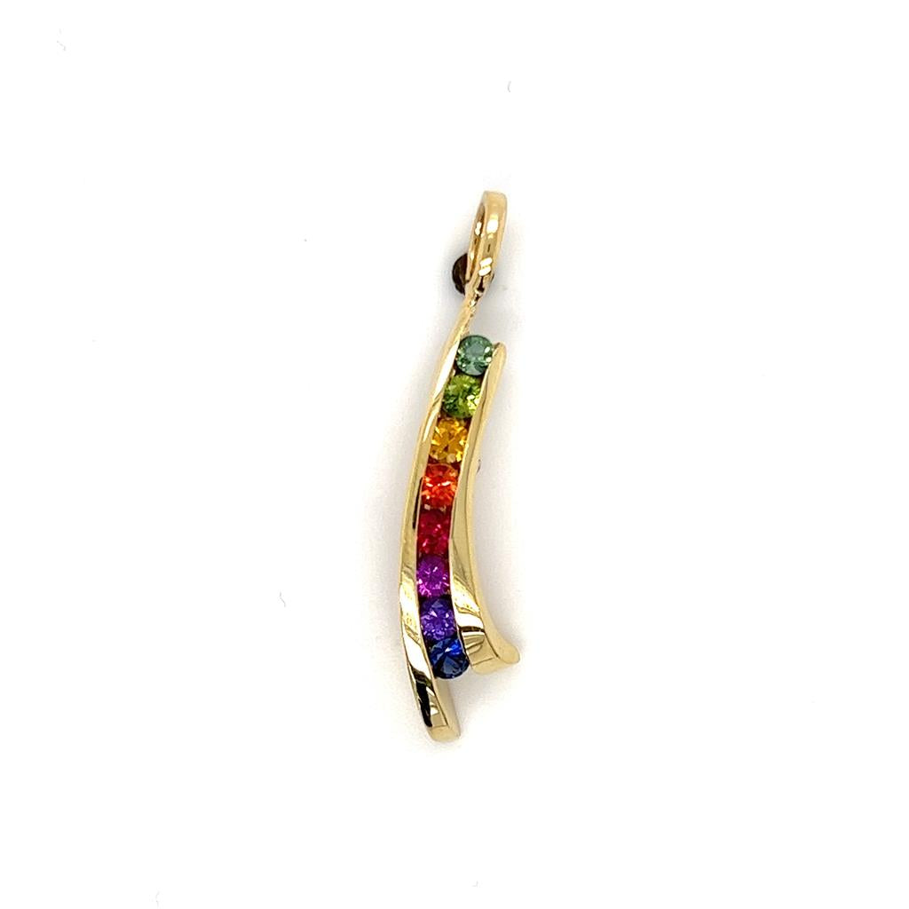 Estate Multicolored Sapphire Pendant