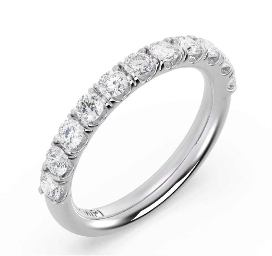 Lady's White 14 Karat 4 Prong Diamond Band Wedding/Anniversary Ring Si