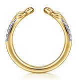 Lady's Yellow 14 Karat Curved Floral Open Wedding/Anniversary Ring Siz