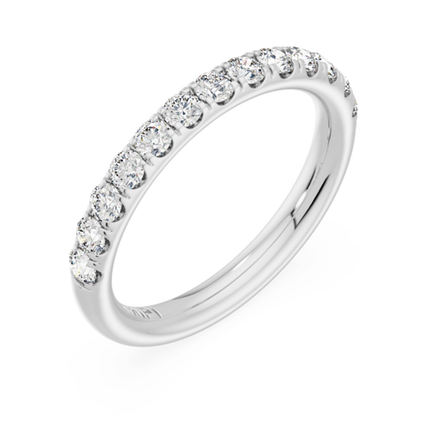 Lady's White 14 Karat 4 Prong Diamond Band Wedding/Anniversary Ring Si
