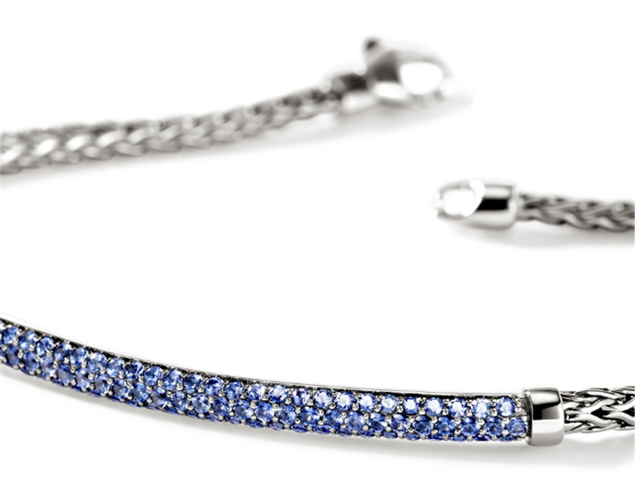 John Hardy JH Essentials Pave Sapphire Bar Bracelet