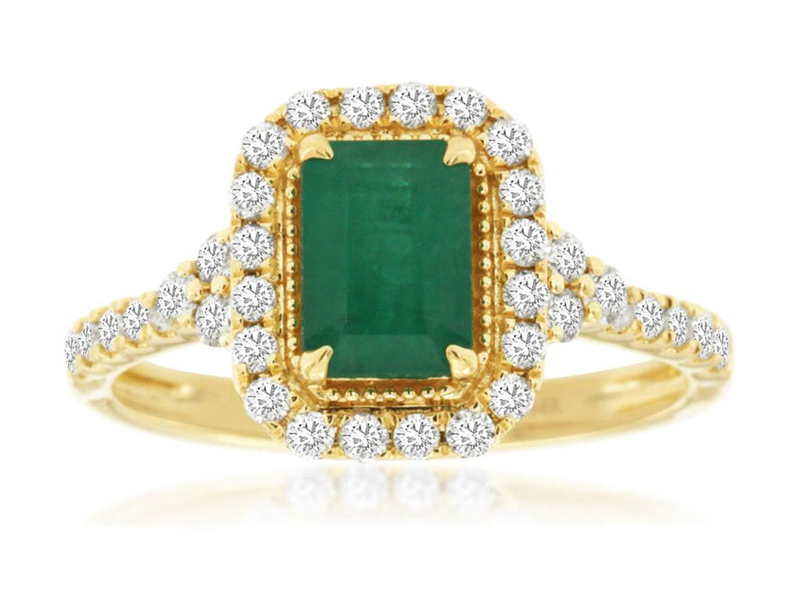 Lady's Yellow 14 Karat Milgrain/Polished Accented Halo Fashion Ring Wi