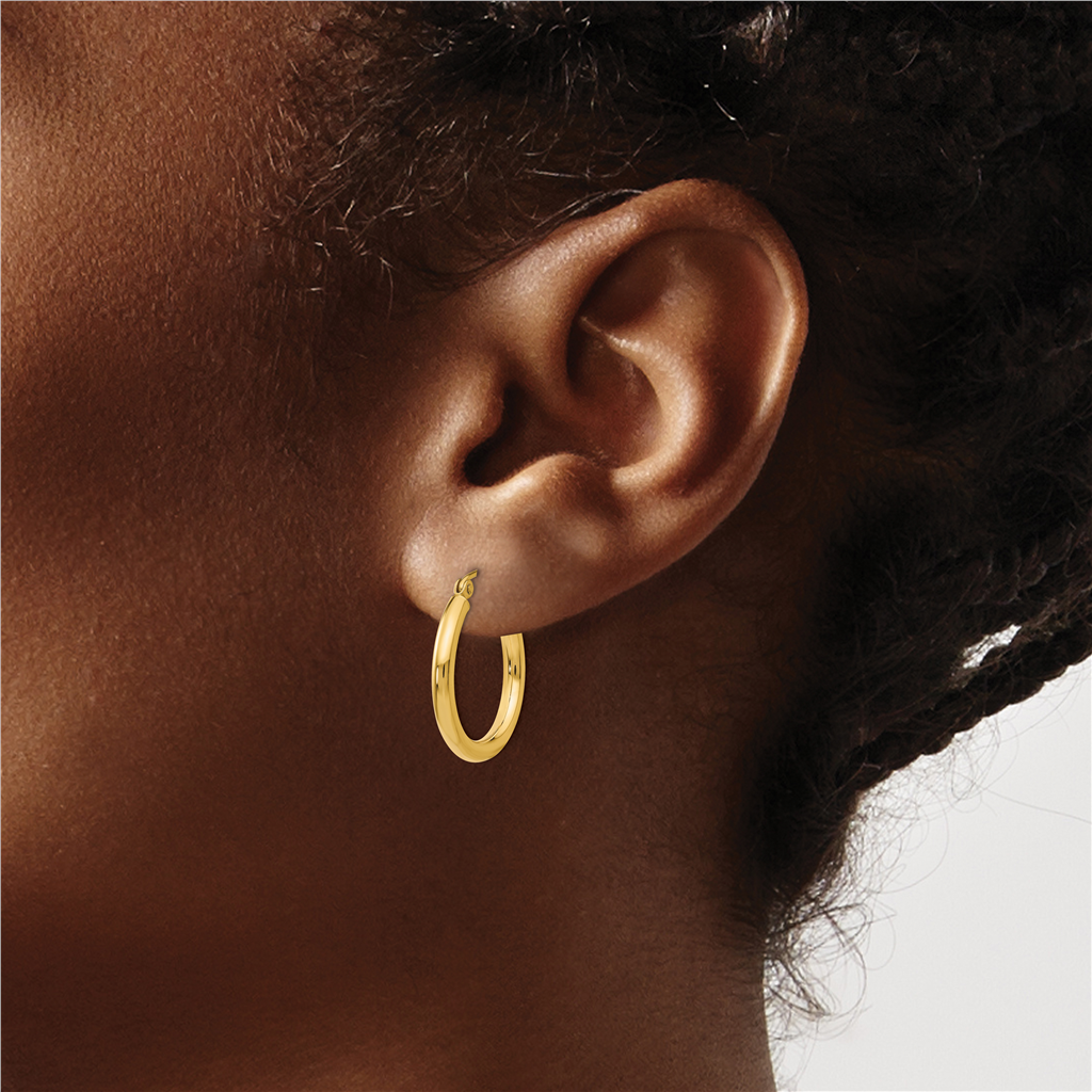 Lady's Yellow 14 Karat Hoop Earrings