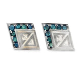 Lucien Piccard Rhombus Shaped Sapphire Cufflinks