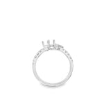 Lady's White 18 Karat Offset Cluster Ring Size 6.25 13 = 0.27tw Round