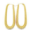 Yellow 14 Karat Twist Oval Graduated Hinge Hoop Earrings Estate Jewelr