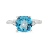 Blue Topaz 14 Karat White Fashion Ring