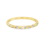 Lady's Yellow 18 Karat Satin/Polished Scattered Burnish and Prong Set
