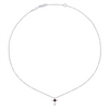 Gabriel & Co. Fashion Sterling Silver Round Garnet Cross Necklace