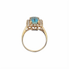 Estate Emerald Cut Aquamarine Princess Diana Style Ring