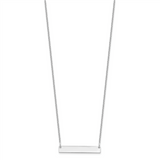 Quality Gold 14K White Gold Small Polished Blank Bar Necklace