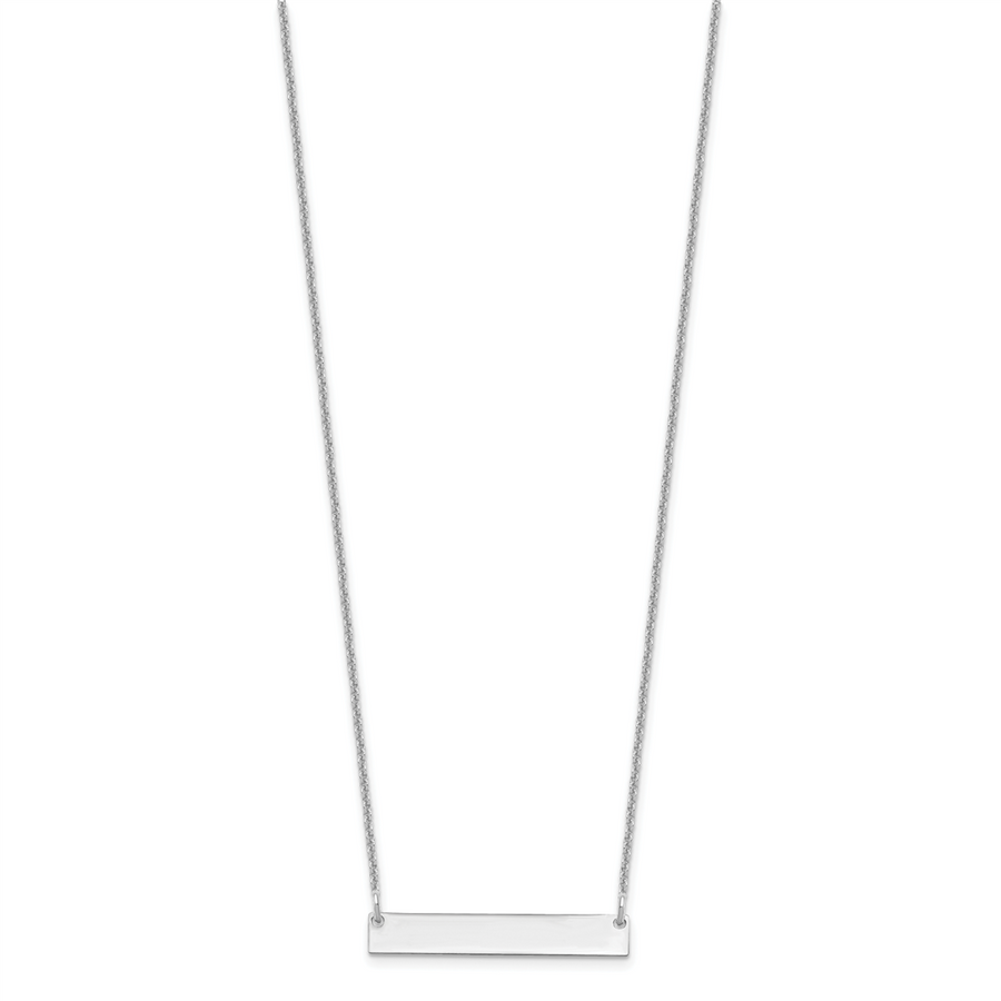 Lady's White 14 Karat Small Bar Necklace