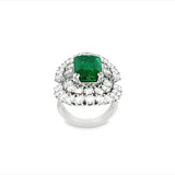 Estate Emerald and Diamond Ring