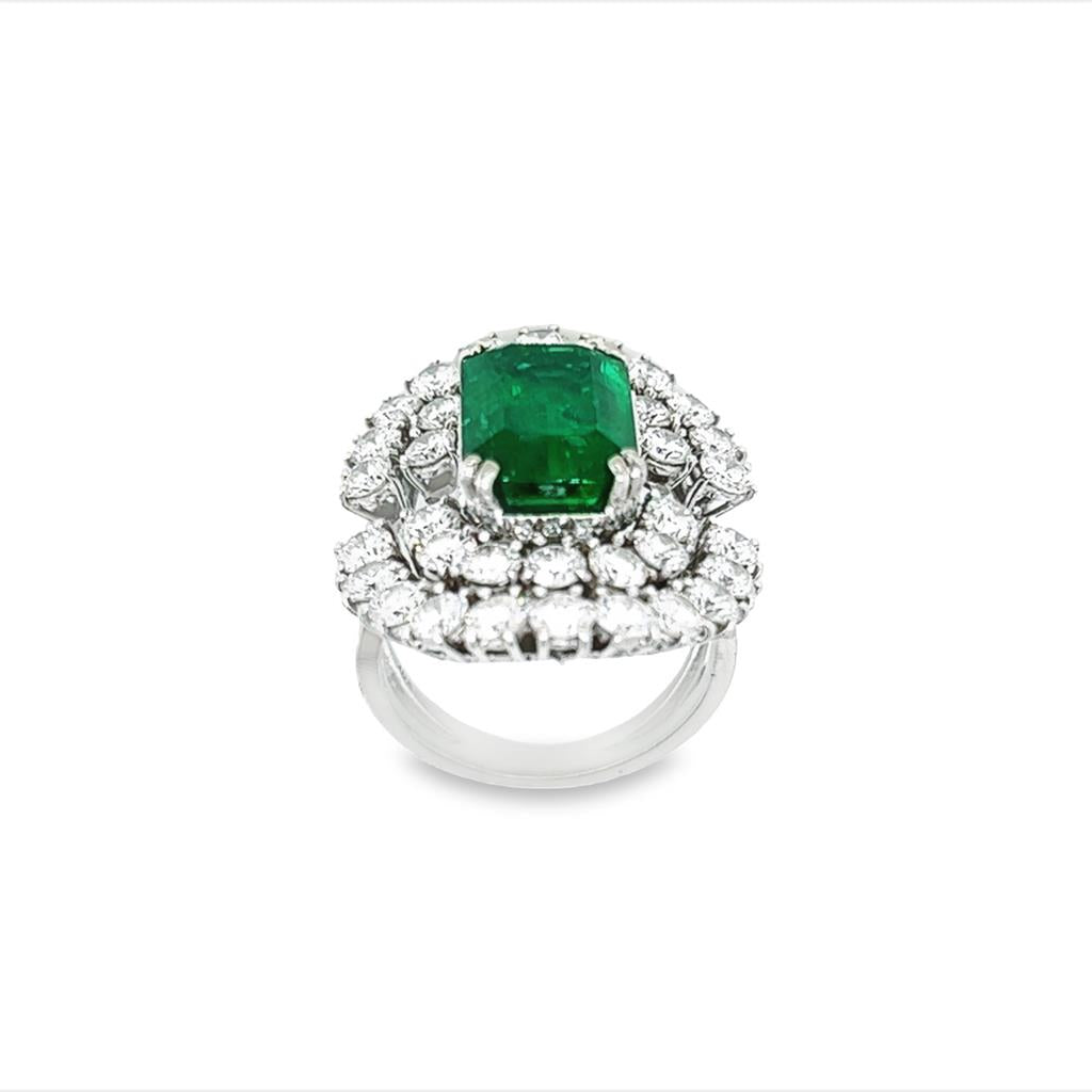 Estate Emerald and Diamond Ring