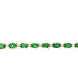 Yellow 14 Karat Alternating Bracelet Length 7.5 24 = 12.25tw Oval Tsav