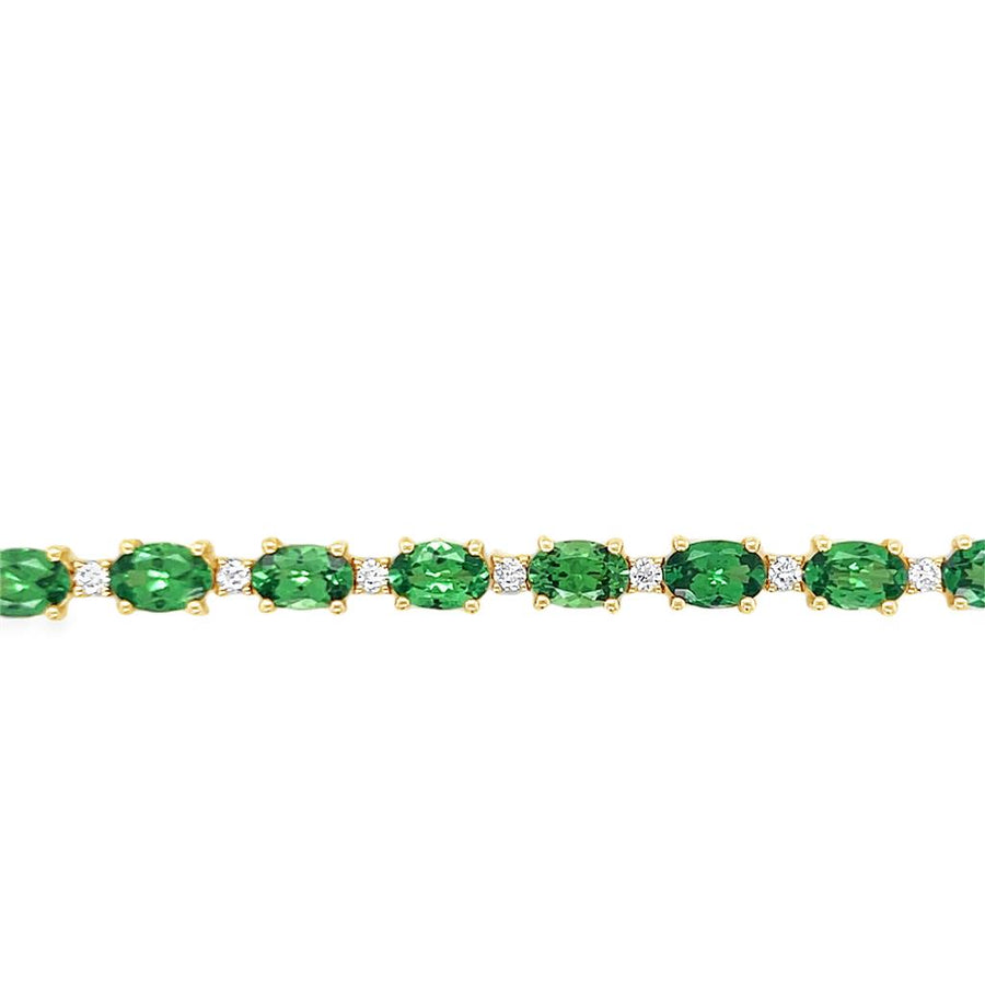 Yellow 14 Karat Alternating Bracelet Length 7.5 24 = 12.25tw Oval Tsav