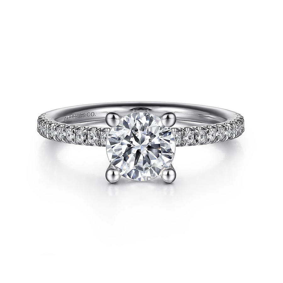 Gabriel & Co. Evelyn - 14K White Gold Round Diamond Engagement Ring Mounting