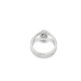 White 18 Karat Halo Estate Jewelry Size 5.5 one = 0.88ct Pear L SI1 Di