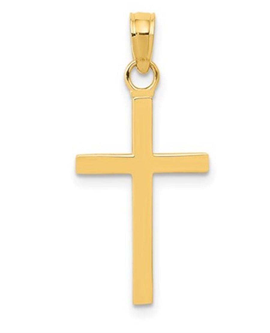 Yellow 14 Karat Cross Charms Gram Weight: 0.77
