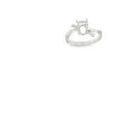 Lady's White 18 Karat Ribbon Ring 1-9X7mm Oval Center Ring Size 6.5 Wi