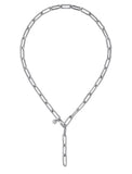 Lady's Sterling Silver Polished/Beaded Y Chain Silver Necklaces Length