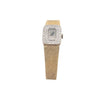 Estate Ladies Wristwatch, 14KT Yellow Gold Diamond Dial/WG Case, textured mesh band and foldover clasp , 7", 34.5grams.