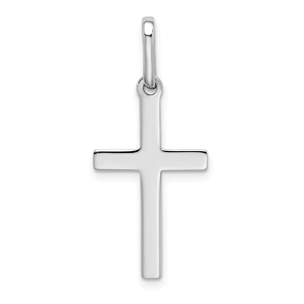 Quality Gold 14k White Gold Hollow Cross Pendant