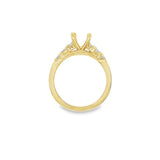 Nelson Lady's Yellow 18 Karat 4 Prong Diamond Cathedral Ring Mounting