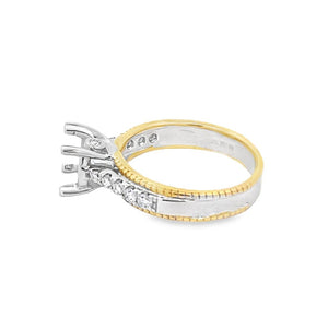 Lady's Two-Tone 18 Karat Rope Finish Ring