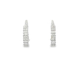 Lady's White 14 Karat Accented Small Hoop Earrings With 24 = 0.30TWT R