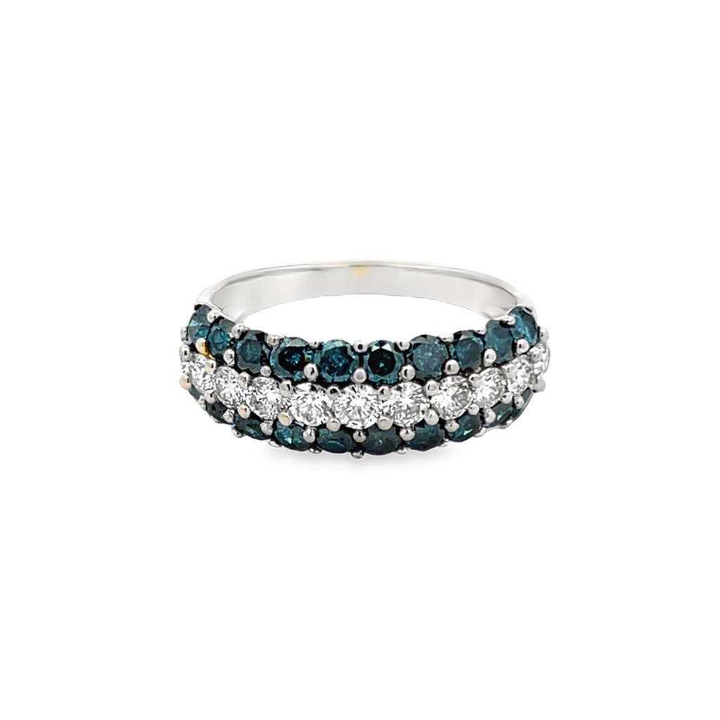 Blue & White Diamond Fashion Band