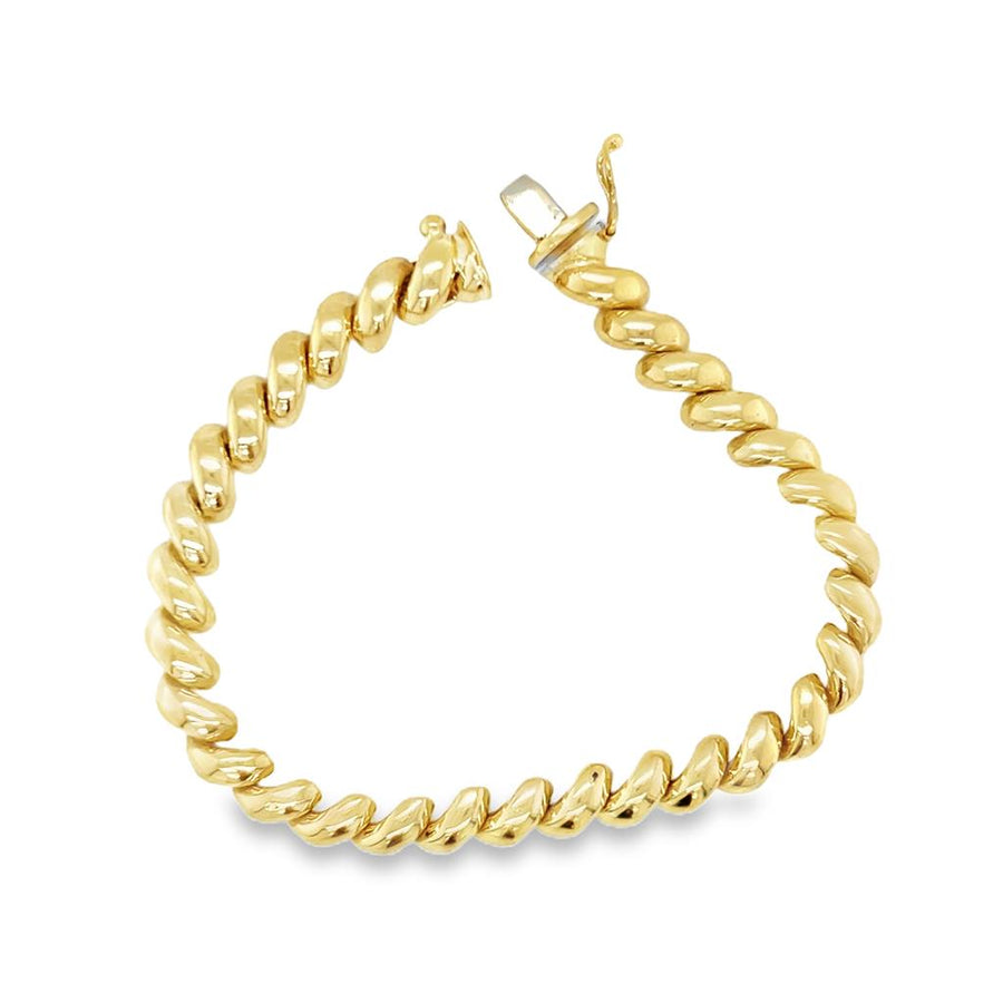 Yellow 14 Karat 6.50mm San Marco Bracelet with Box Safety ClaspEstate