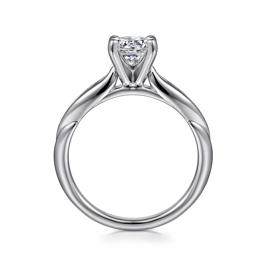 Gabriel & Co. Quinn - 14K White Gold Round Diamond Channel Set Engagement Ring Mounting