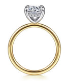 Lady's Two-Tone 14 Karat Hidden Halo Ring Size 6.5 16 = 0.06tw Round G