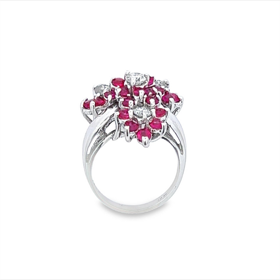 Estate Floral Ruby Ring