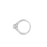 Platinum Round Diamond Antigue Style Bridal Set Estate Jewelry With On
