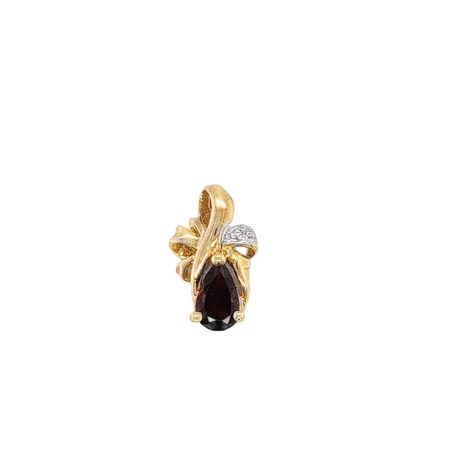 Yellow 10 Karat P/S Garnet With A 1.45mm Bail Opening Estate Jewelry W