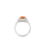 Spessarite Garnet 14 Karat White Fashion Ring