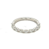 Lady's White 14 Karat Prong-Set E-W Wedding/Anniversary Ring Size 6.5