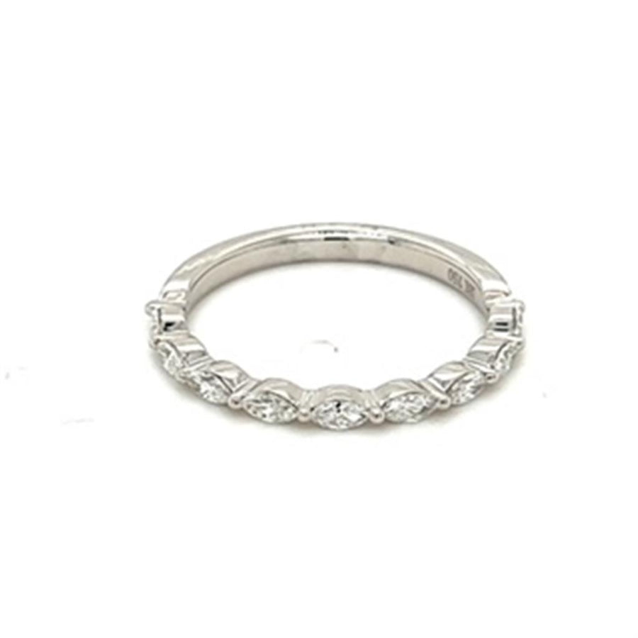 Lady's White 14 Karat Prong-Set E-W Wedding/Anniversary Ring Size 6.5