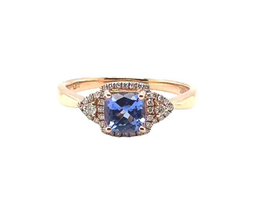 Tanzanite 14 Karat Rose Fashion Ring