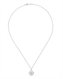 Lady's Sterling Silver Round Locket Pendant Silver Necklaces Length 18