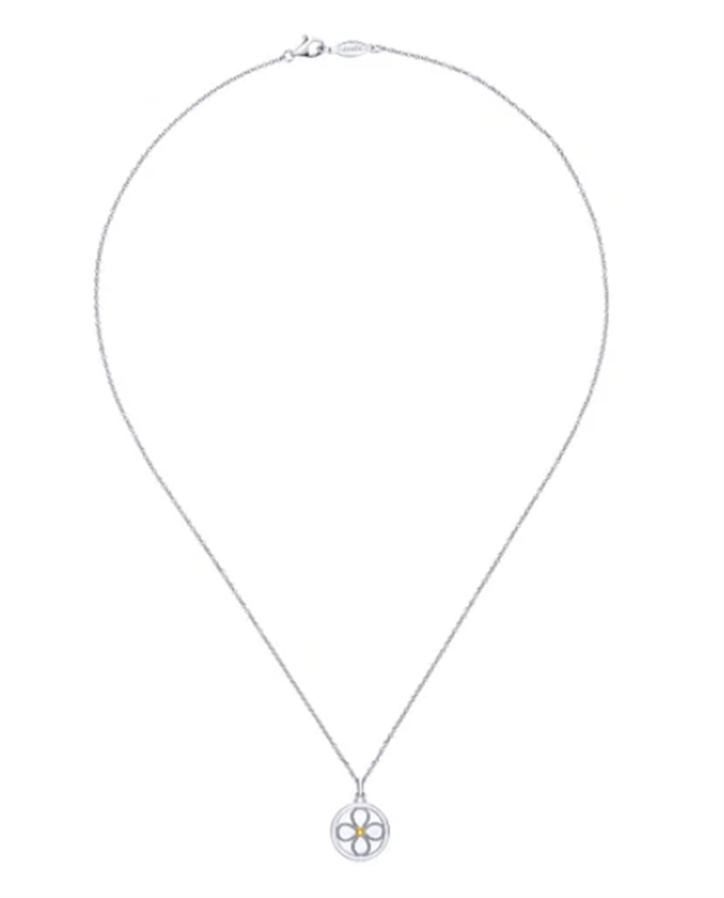 Lady's Sterling Silver Round Locket Pendant Silver Necklaces Length 18