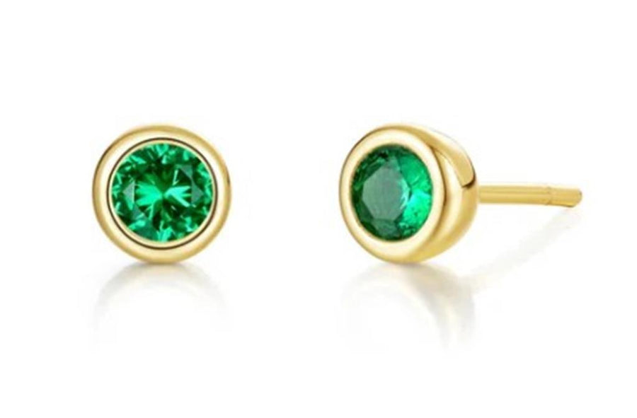 Lafonn Yellow Gold Plated Sterling Silver Bezel Stud