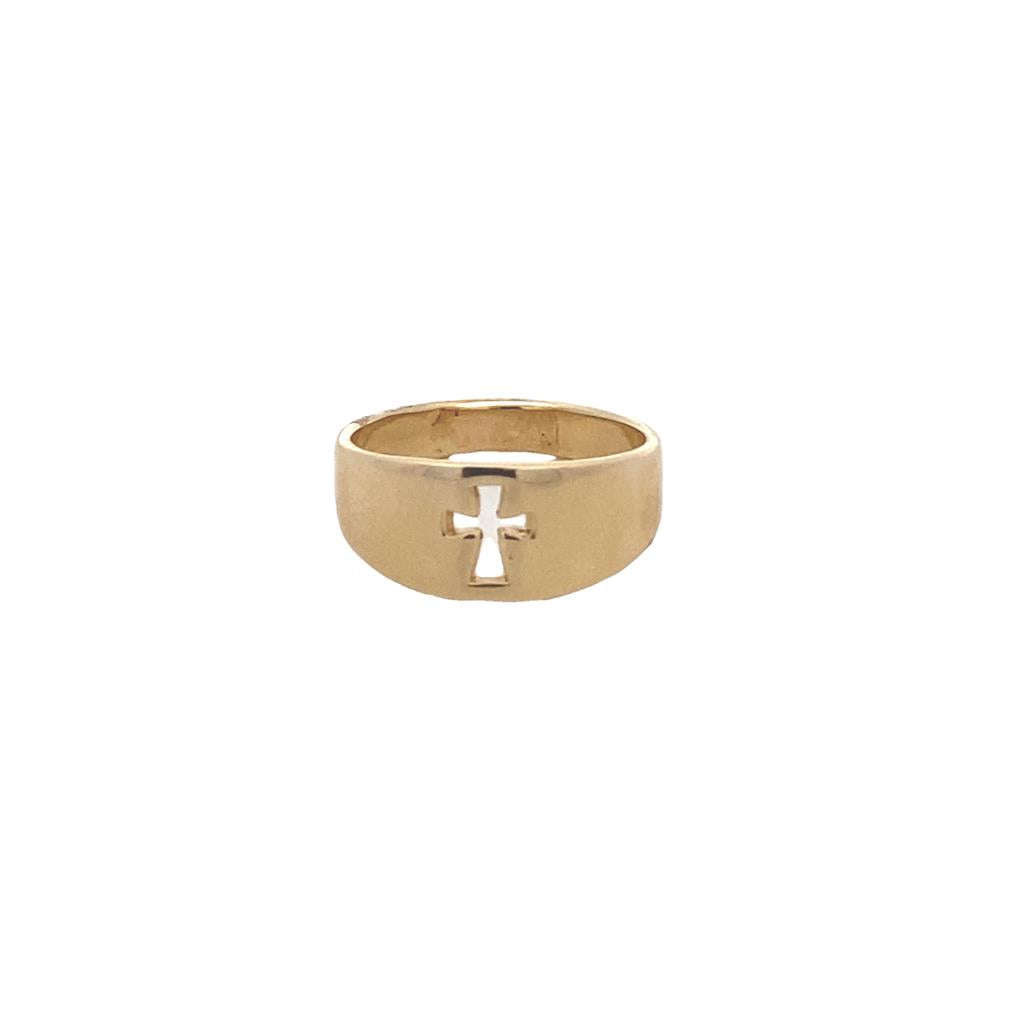 Yellow 14 Karat Cross Spaced Ring Estate Jewelry