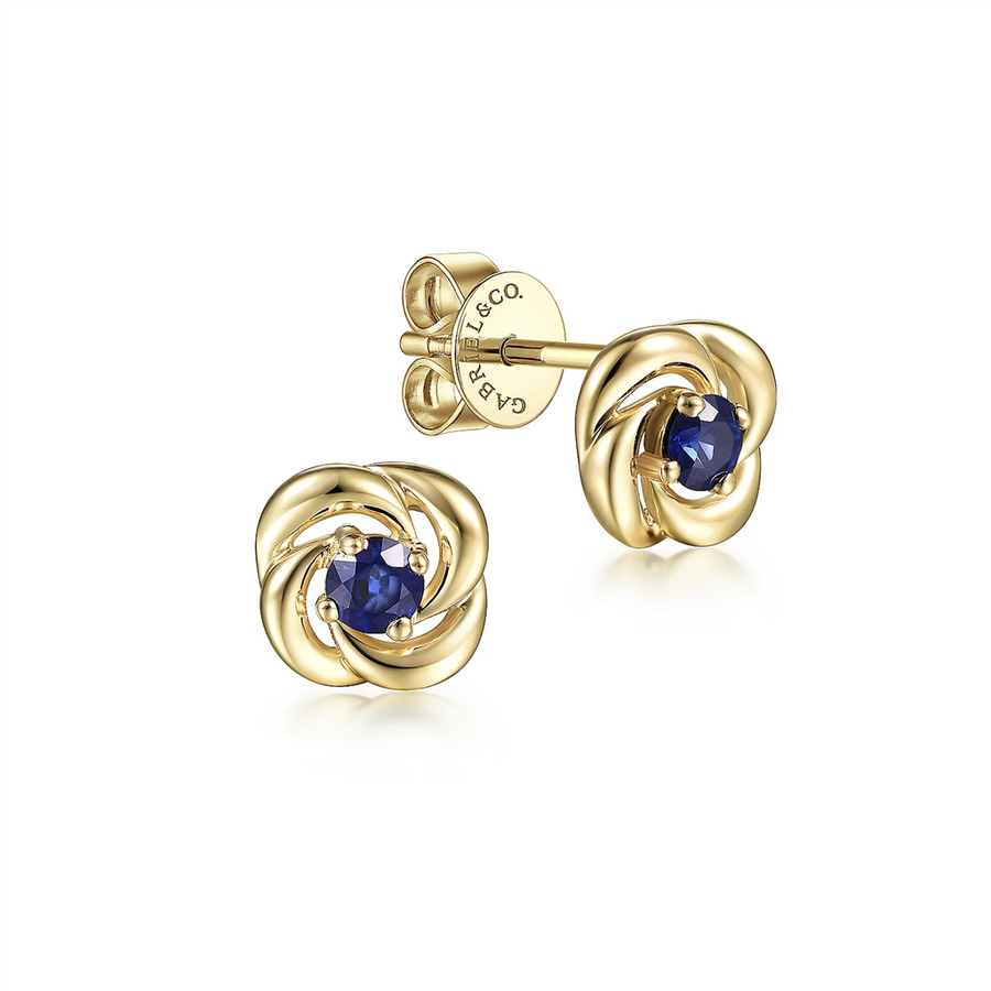 Gabriel & Co. Fashion 14K Yellow Gold Sapphire Earrings